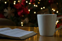 Christmas Bible and Coffee